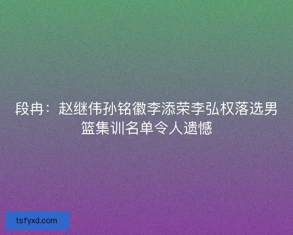 段冉：赵继伟孙铭徽李添荣李弘权落选男篮集训名单令人遗憾